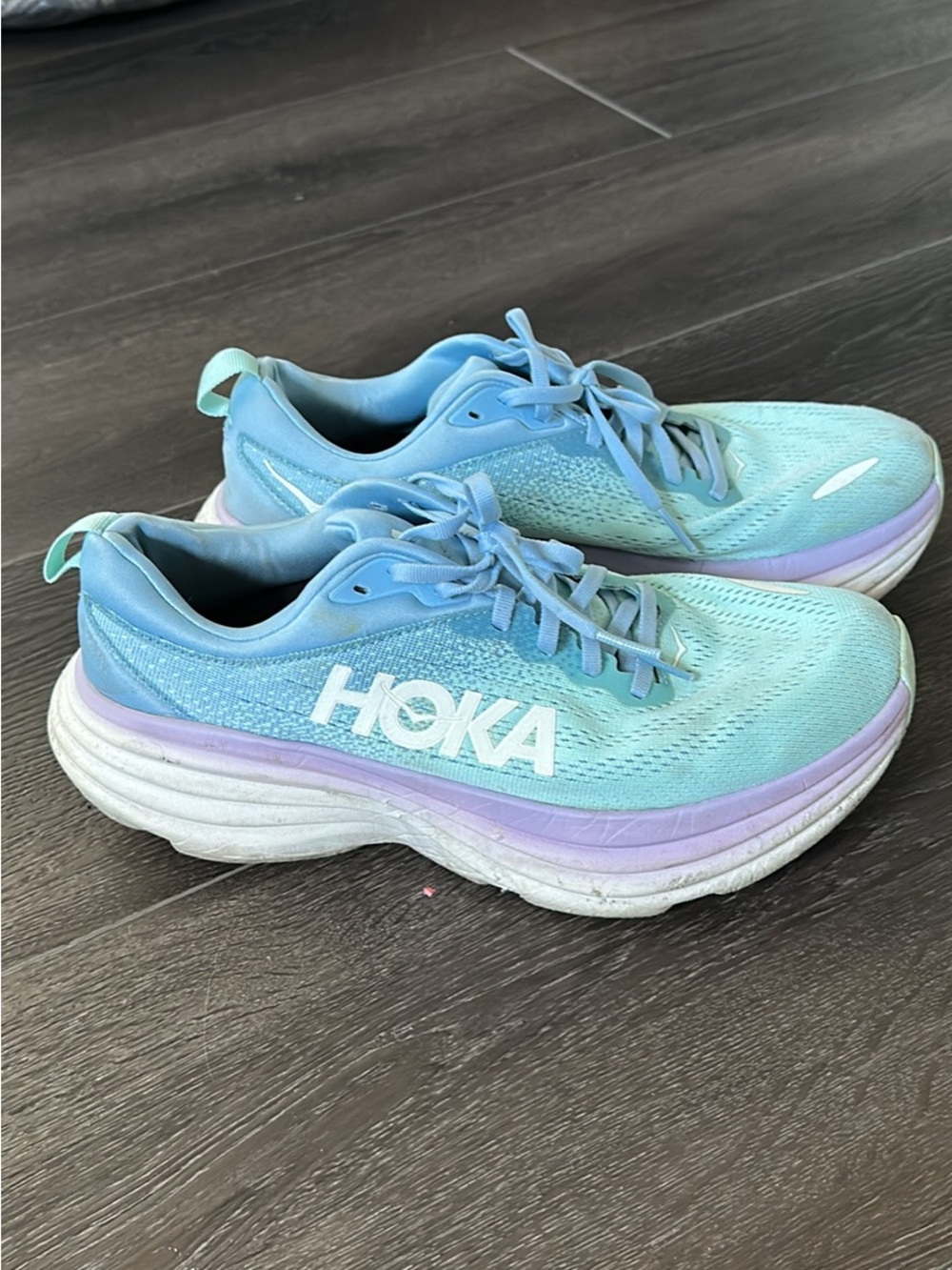 Hoka Women's Aqua Teal Lavender Athletic Running Shoes